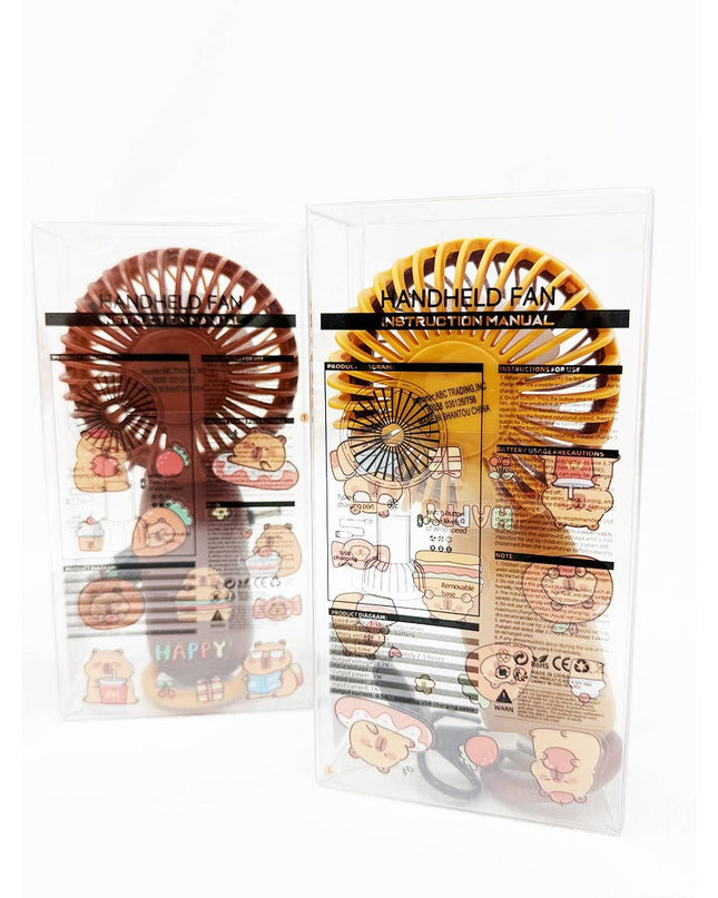 Portable Capybara Hand Fan with Stickers