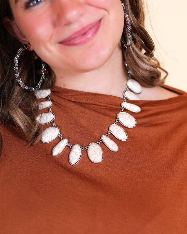 Not so rough around the edges cream stone necklace
