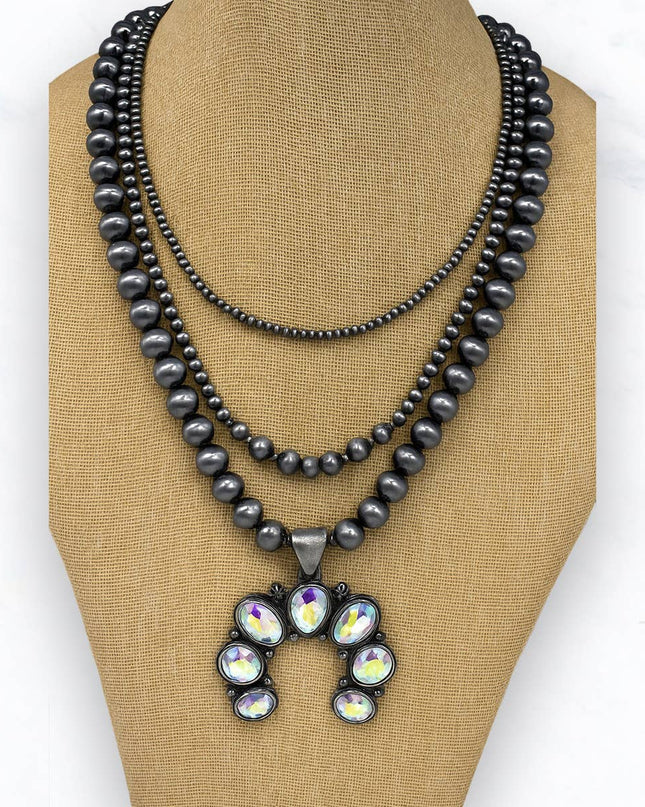 Triple Layer Western Beaded Squash Blossom