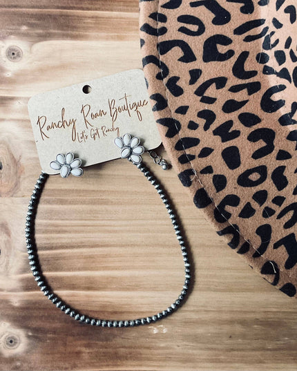 4mm Navajo Style Pearl Choker Necklace