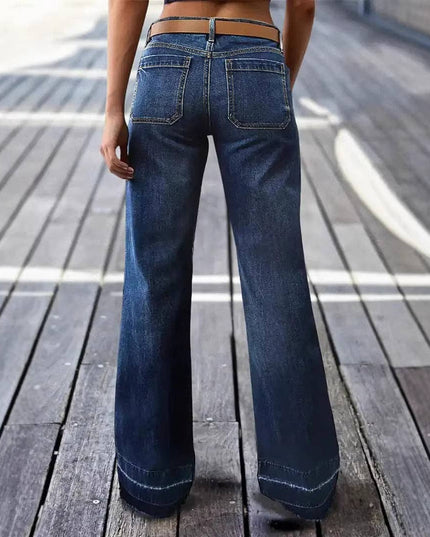Vintage Washed High Waist Wide Leg Denim Jeans