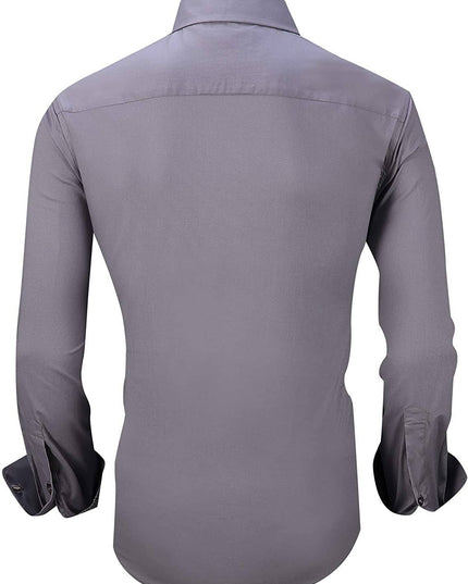 Mens Dress Shirts Long Sleeve Regular Fit Button Shirts-100
