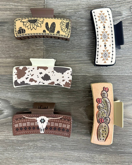 WESTERN PRINT HAIR CLIP