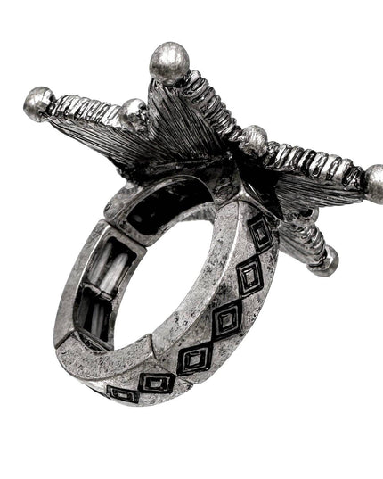 Large Star Turquoise Stone Western Stretch Ring