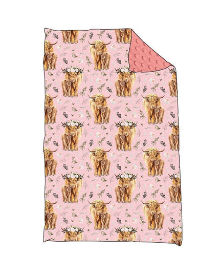 Baby girls western highland cattle blankets