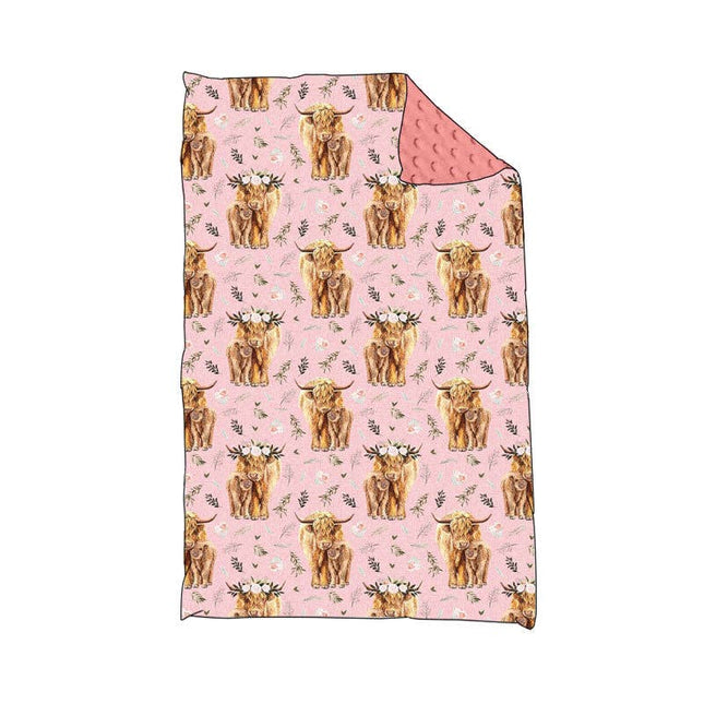 Baby girls western highland cattle blankets