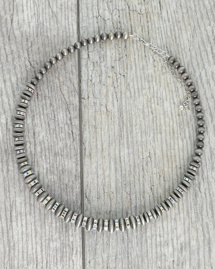 Western Navajo Pearl Beaded Collar Necklace