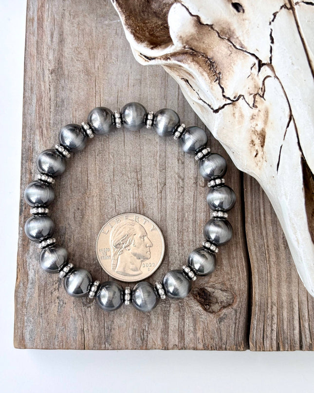 Western Style Navajo Pearl Beads Stretch Bracelet