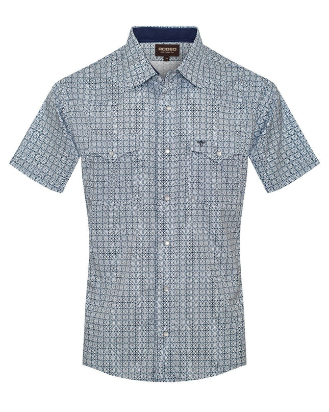 Men's Western Pearl Snap Aztec Print Shirt-MPS110S-1139