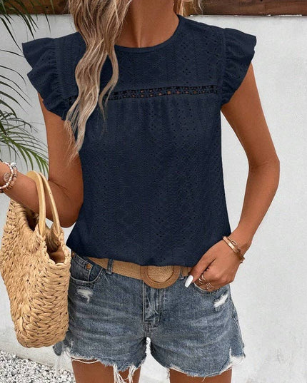 Summer Lace Ruffle Sleeve Top for Women - Casual and Stylish