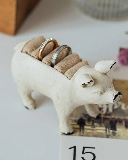 RESIN PIG JEWELRY HOLDER