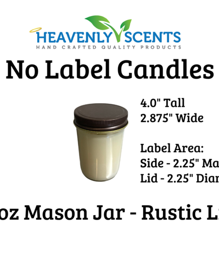 8oz Mason Jar Soy Candles - Rustic  Lid  -