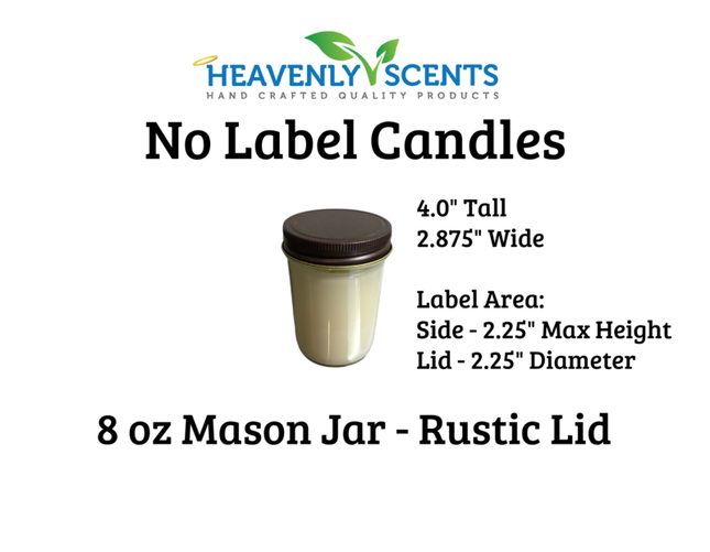 8oz Mason Jar Soy Candles - Rustic  Lid  -