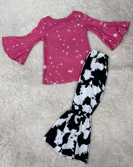 ”Love is all you need“ print top bottom girls set XCH0018-13