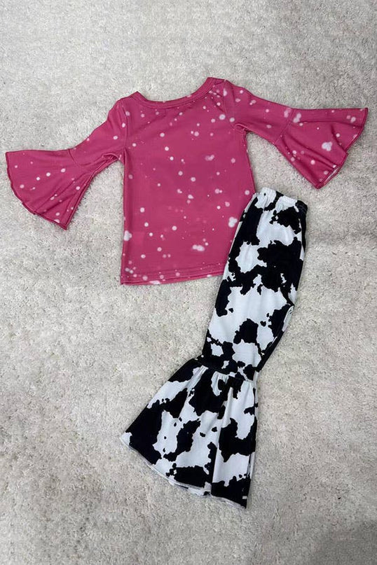 ”Love is all you need“ print top bottom girls set XCH0018-13