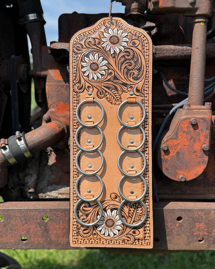 Genuine Western Tooled Leather Wild Rag Scarf Display Holder Keeper a Double B Wild Rags Exclusive