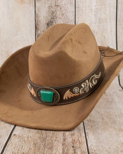 Embroidered Strap With Stone Western Cowboy Hat