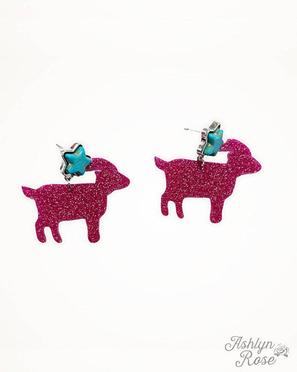 Acrylic Lamb Drop Earrings in Pink