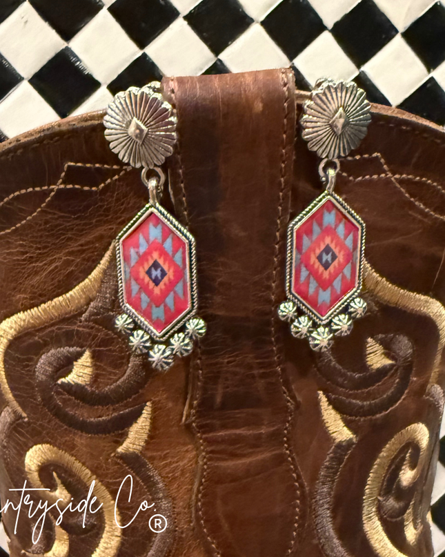 Canyon Red Dangle Earrings