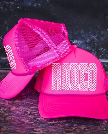 Checkered Rodeo Cap Magna Pony® Mesh Foam Trucker Hat