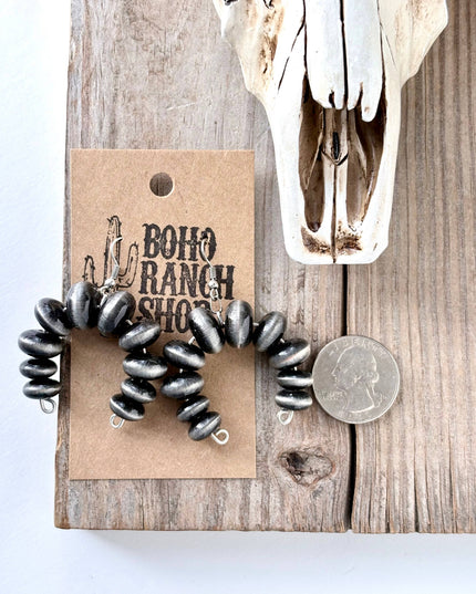 Western Style Flat Navajo Pearl Drop Dangle Earrings