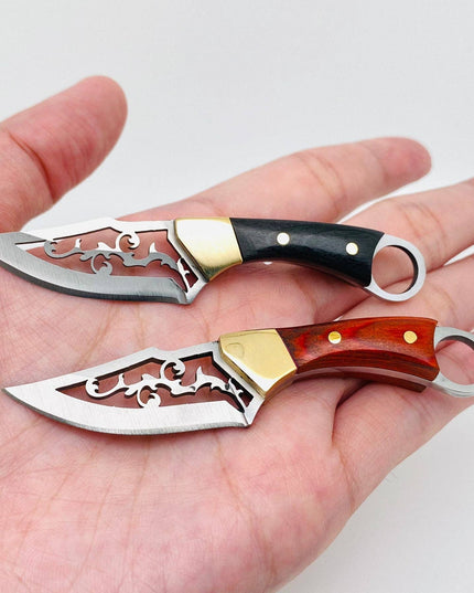 Hollow Blade Portable Wooden Handle Knife with Cover