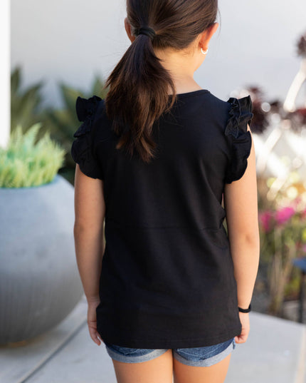 Ruffle Sleeve Little Girl Top