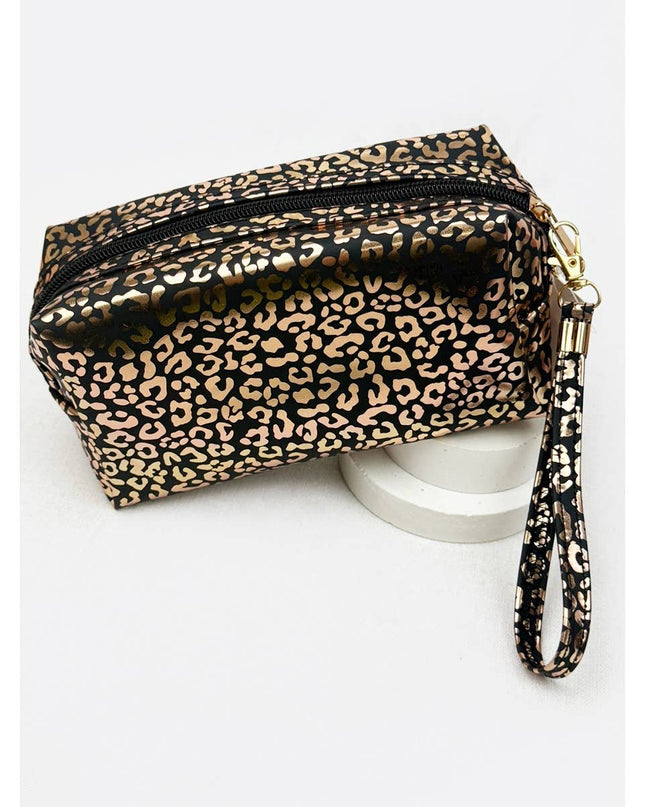 Waterproof Fabric Leopard Pattern Cosmetic Bag