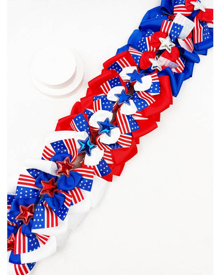 American Flag Bow Hair Clip Set
