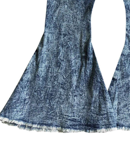 Baby girls navy fashion bell pants denim jeans