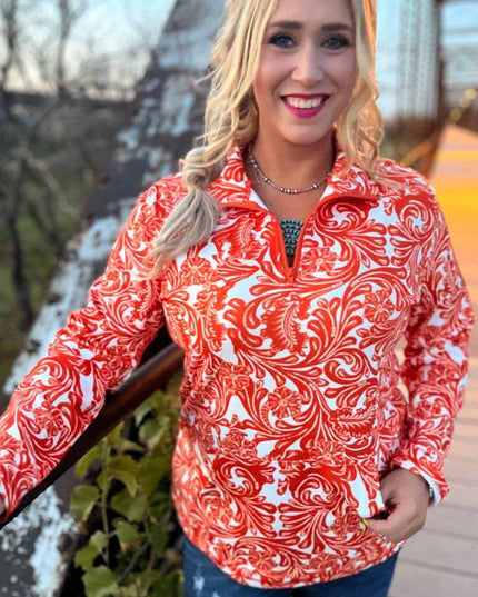 Tailgate Party Pullover Orange & White