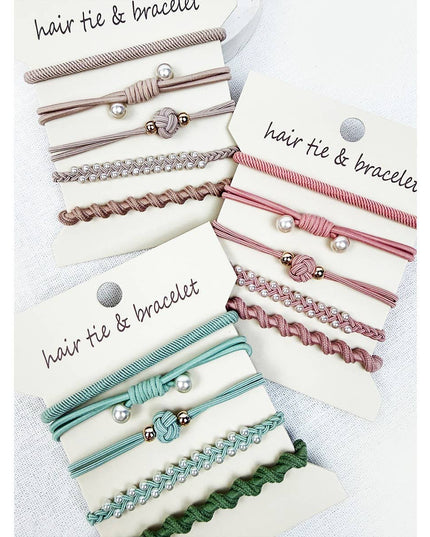 Boho Inspired Pearl Detail Hair Tie Bracelets