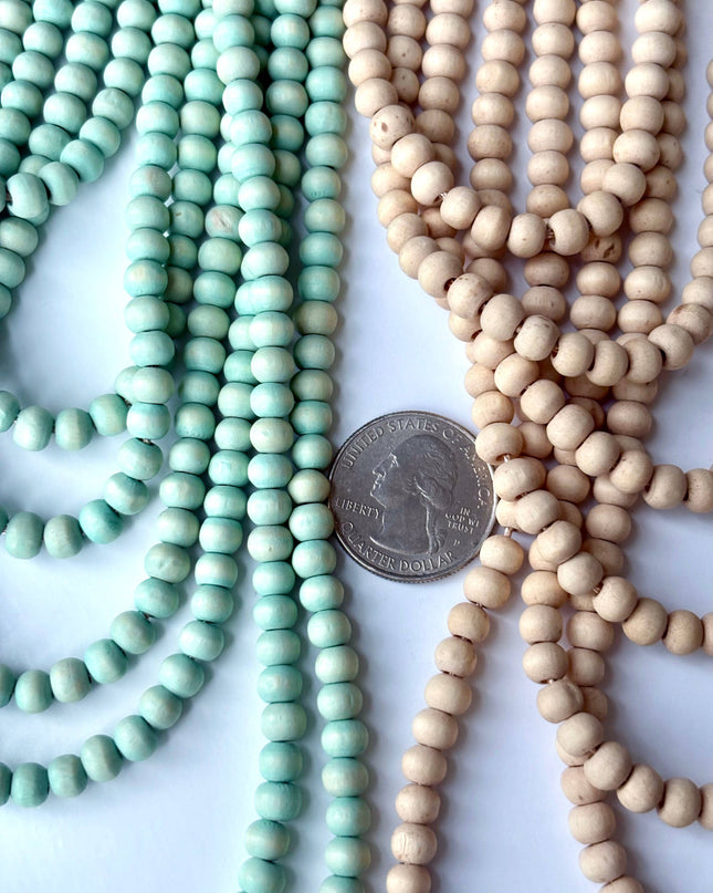 Multi Strand Wood Bead Boho Necklace