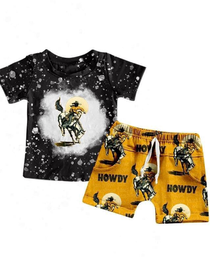 Baby Boys Howdy Horse Summer Shorts Sets