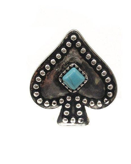 Western Spade Turquoise Cuff Ring