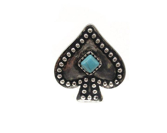 Western Spade Turquoise Cuff Ring