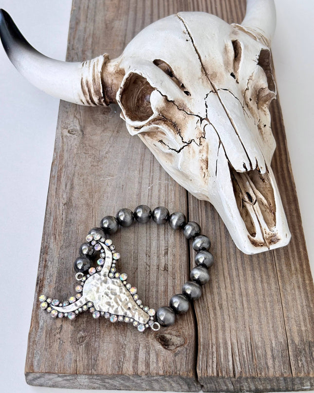Western Style Pendant Navajo Pearl Stretch Bracelet