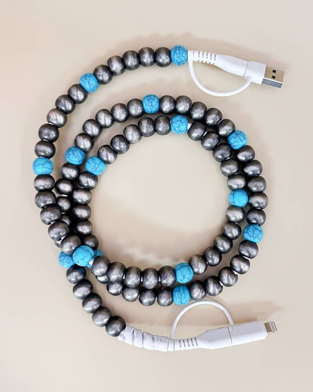 BEADED PHONE CHARGING CABLE 4-IN-1