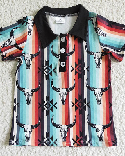 Baby Boys western cow stripe buttons shirts