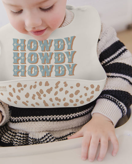 Silicone Bib Howdy Partner Blue