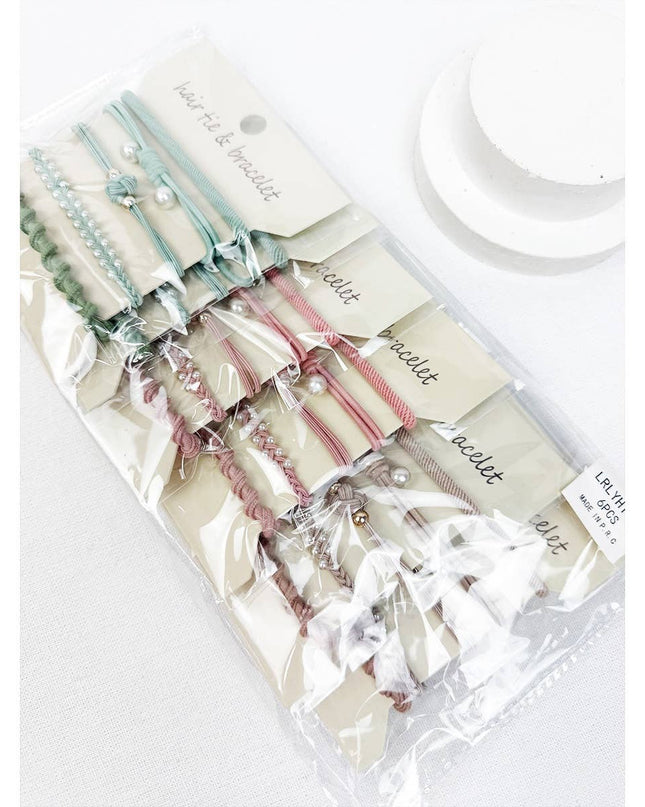 Boho Inspired Pearl Detail Hair Tie Bracelets