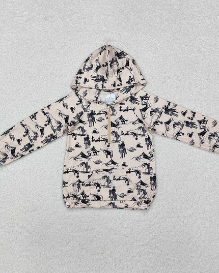 Baby Boys Western Cowboy Rodeo Hooded Long Sleeve Tops