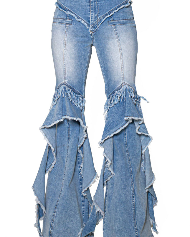 Frayed Romance Ruffle Flare Jean