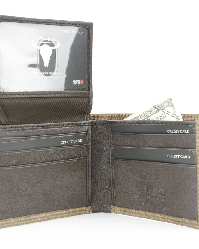 Men’s Bi-Fold Wallet with Deer Antler Emboss ABMWVT 03