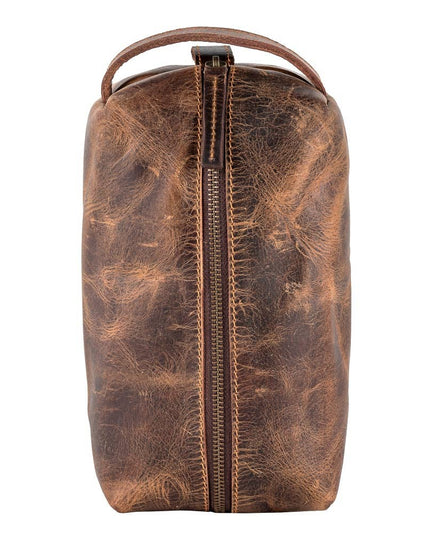 Genuine Leather  Unisex Dopp Kit - Rustic Brown