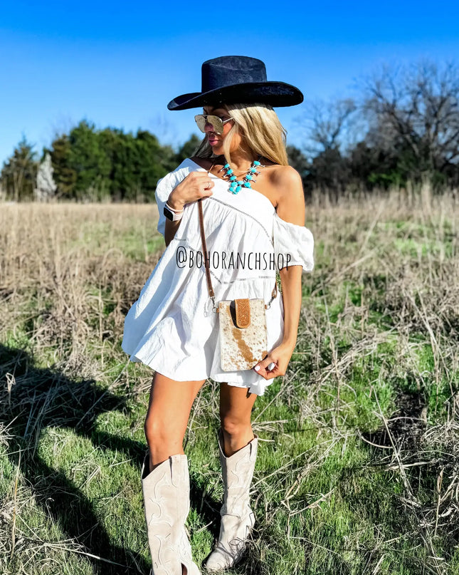 HAYDEE PHONE CROSSBODY mobile Western Tooled Leather Cowhide