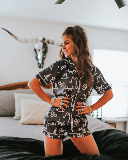 Black Brand Pajama Set