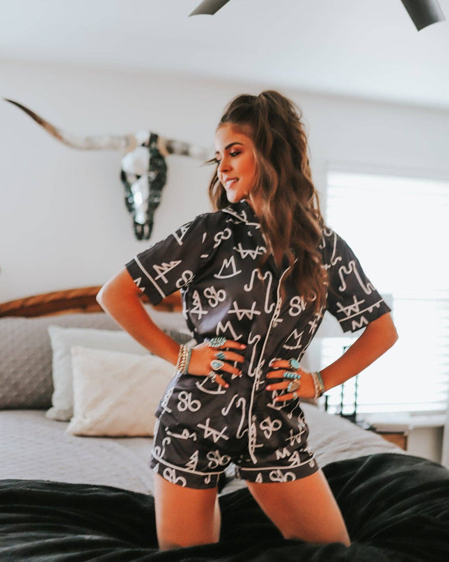 Black Brand Pajama Set
