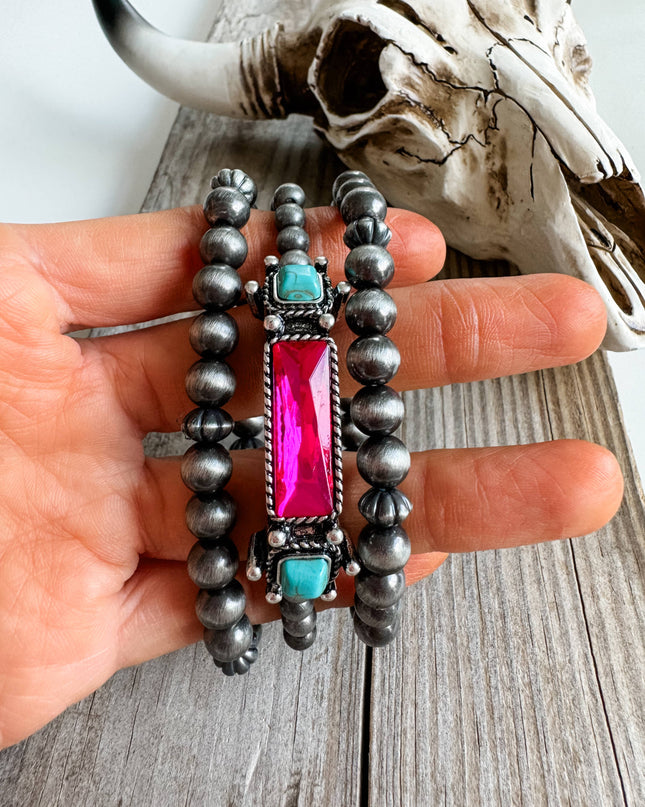 WESTERN STYLE BEADED BRACELET SET