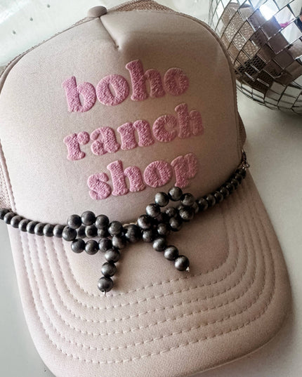 Western Navajo Pearl Coquette Bow Hat Chain Band